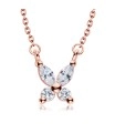 Lovely Butterfly CZ Crystal Silver Necklace SPE-5138